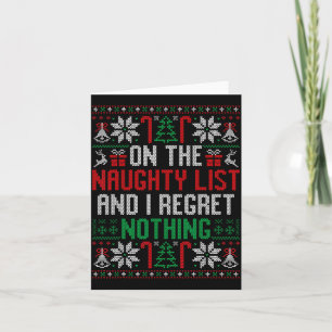 Funny Christmas On The Naughty List Ugly Christmas Card