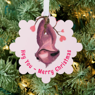 Funny Christmas Ornament Card with Happy Sloth