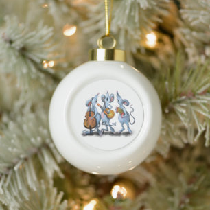 Funny Christmas Ornament with Mouse Music Band