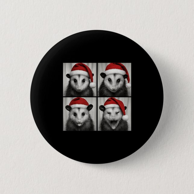 Funny Christmas Ossum Santa Photo Booth  6 Cm Round Badge (Front)