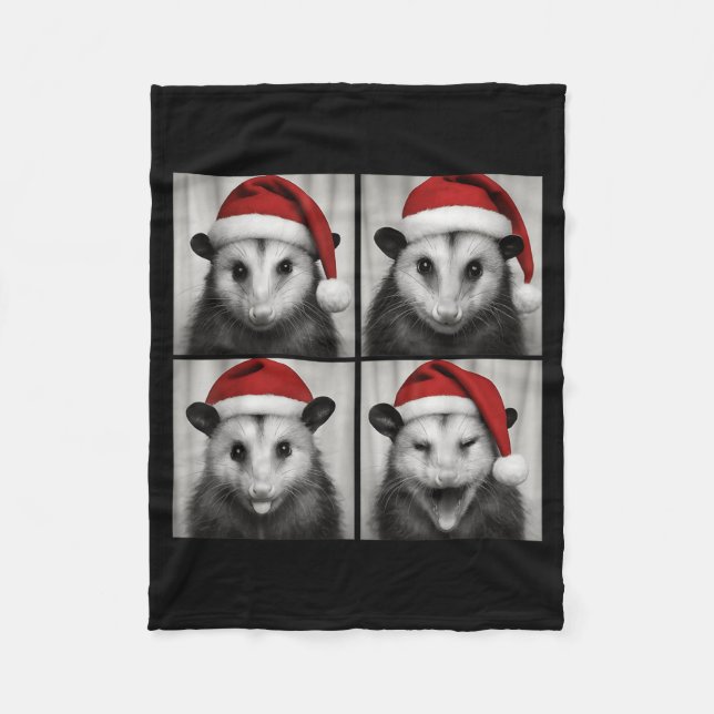 Funny Christmas Ossum Santa Photo Booth  Fleece Blanket (Front)