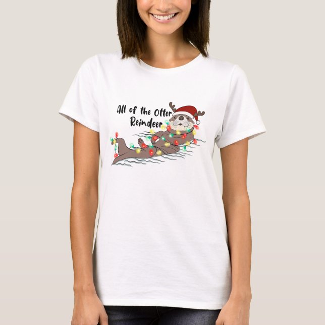 Funny Christmas Otter T-Shirt (Front)