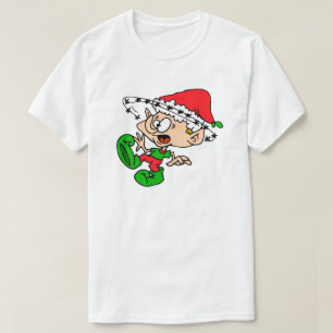 Funny Christmas Overwhelmed Elf Holiday Xmas Humou T-Shirt