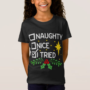 Funny Christmas Pajama Naughty Nice Gift T-Shirt