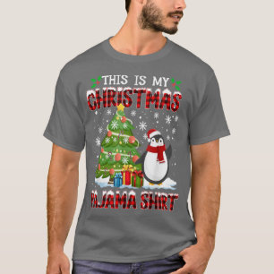 funny christmas pajama penguin christmas tree wint T-Shirt