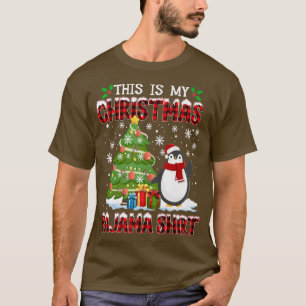 funny christmas pajama penguin christmas tree wint T-Shirt