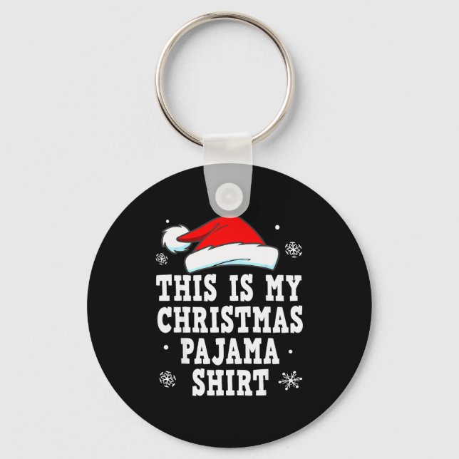 Funny Christmas Pajama Pj Outfit Mens Womens  Key Ring (Front)