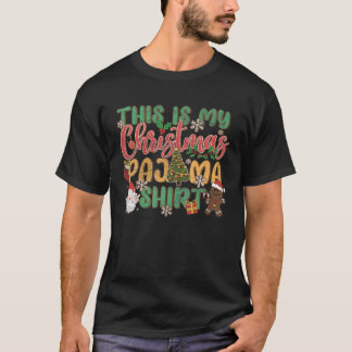 Funny Christmas Pajama Vintage Family Matching Pj T-Shirt