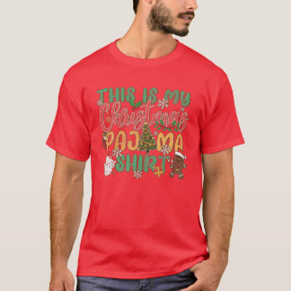 Funny Christmas Pajama Vintage Family Matching Pj T-Shirt