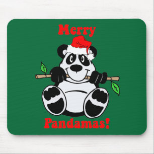 Funny Christmas Panda Bear Mouse Pad