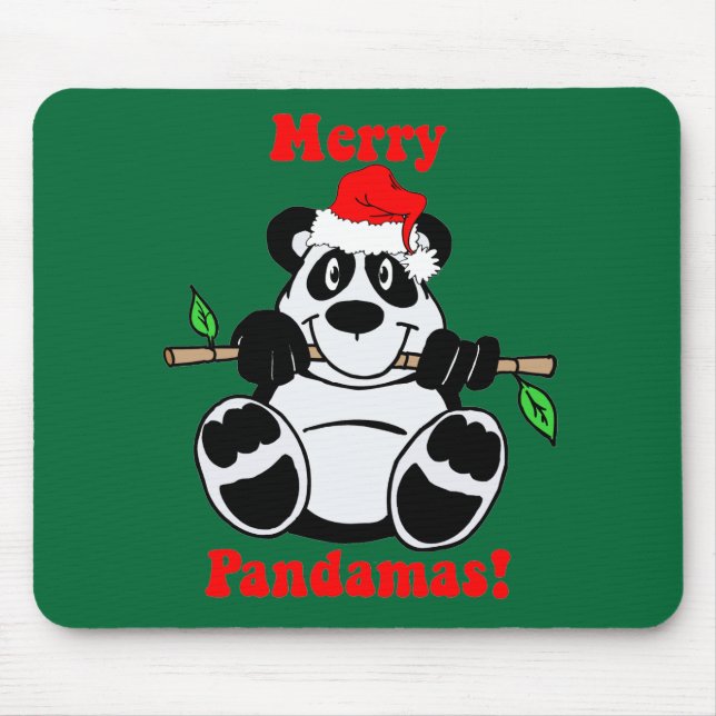 Funny Christmas Panda Bear Mouse Pad (Front)