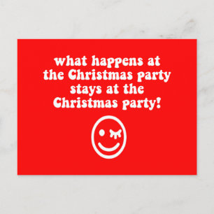 Funny Christmas party Holiday Postcard