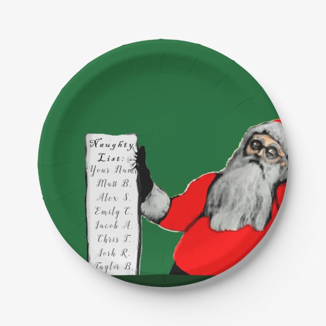 Funny Christmas Party Paper Plate (Front)