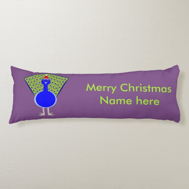 Funny Christmas Peacock Body Cushion (Front)