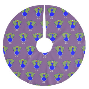 Funny Christmas Peacock Brushed Polyester Tree Skirt