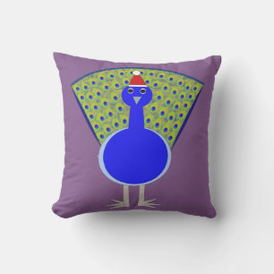 Funny Christmas Peacock Cushion
