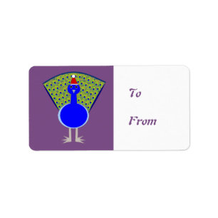 Funny Christmas Peacock Custom Present Label