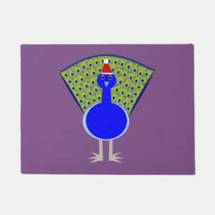 Funny Christmas Peacock Doormat