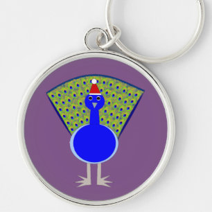 Funny Christmas Peacock Key Ring