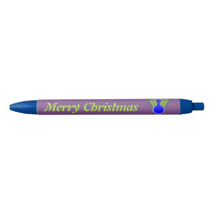 Funny Christmas Peacock Personalised Blue Ink Pen