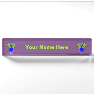 Funny Christmas Peacock Personalised Nameplate