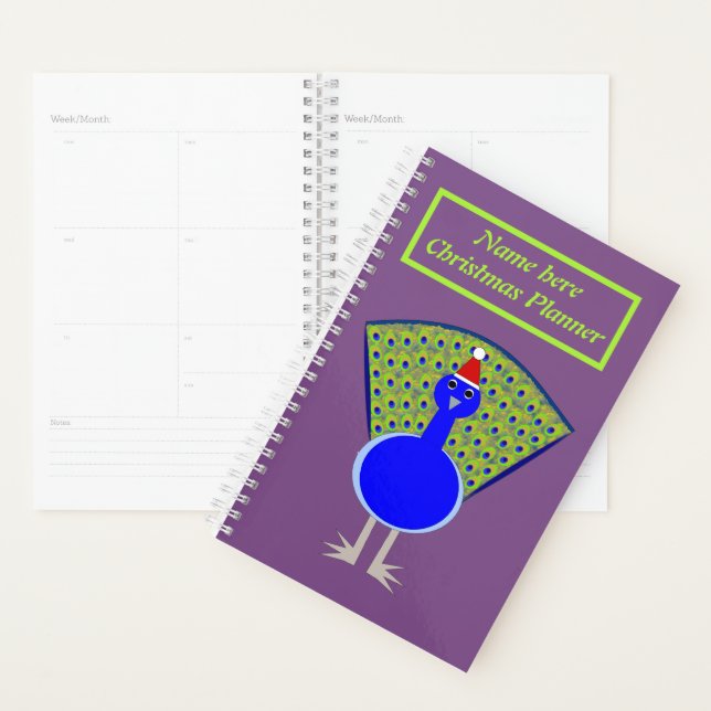 Funny Christmas Peacock Personalised Planner (Display)