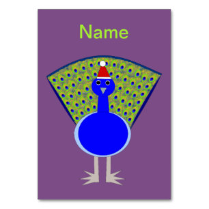 Funny Christmas Peacock Personalised Table Number