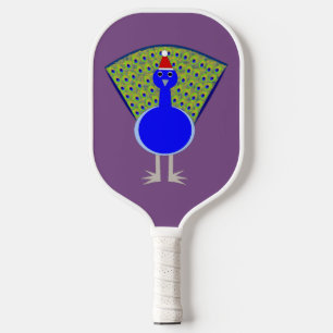 Funny Christmas Peacock Pickleball Paddle