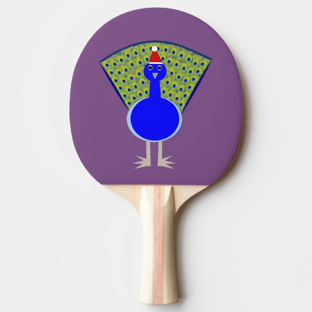 Funny Christmas Peacock Ping Pong Paddle (Front)