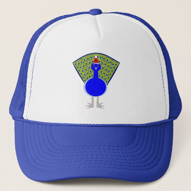 Funny Christmas Peacock Trucker Hat (Front)