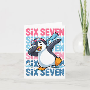 Funny Christmas Penguin Dabbing Xmas Dab Six Seven Card