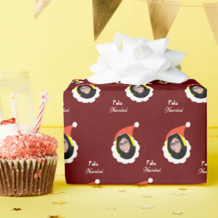 Funny Christmas Personalised Photo face Spanish Wrapping Paper