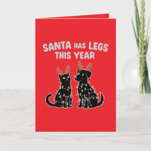 Funny Christmas Pet Humour   Santa Has Legs This  Card