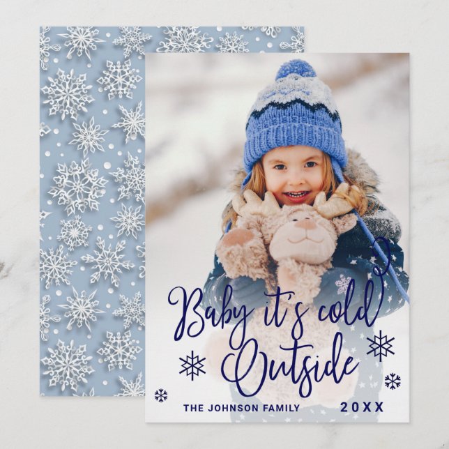Funny Christmas PHOTO Baby It's Covid Outside Holiday Card (Front/Back)