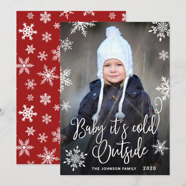 Funny Christmas PHOTO Baby It's Covid Outside Holiday Card (Front/Back)