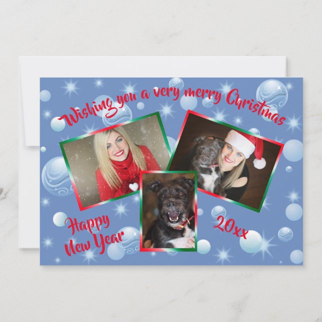 Funny Christmas Photo Collage Nutcracker Greeting Holiday Card (Back)