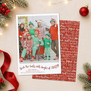 Funny Christmas Photo Deck The Halls Holiday Card