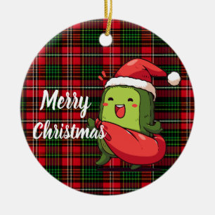 Funny Christmas Pickle Ceramic Tree Decoration