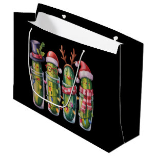 Funny Christmas Pickle Pickles Holiday Cucumber Large Gift Bag