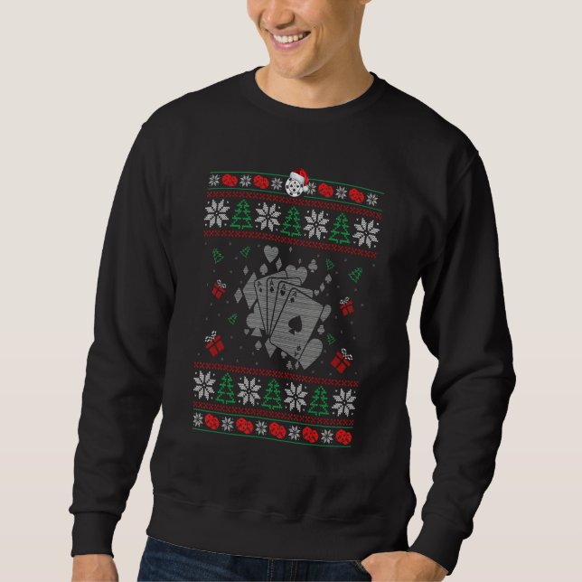 Funny Christmas Poker Gambling Ugly Sweater (Front)