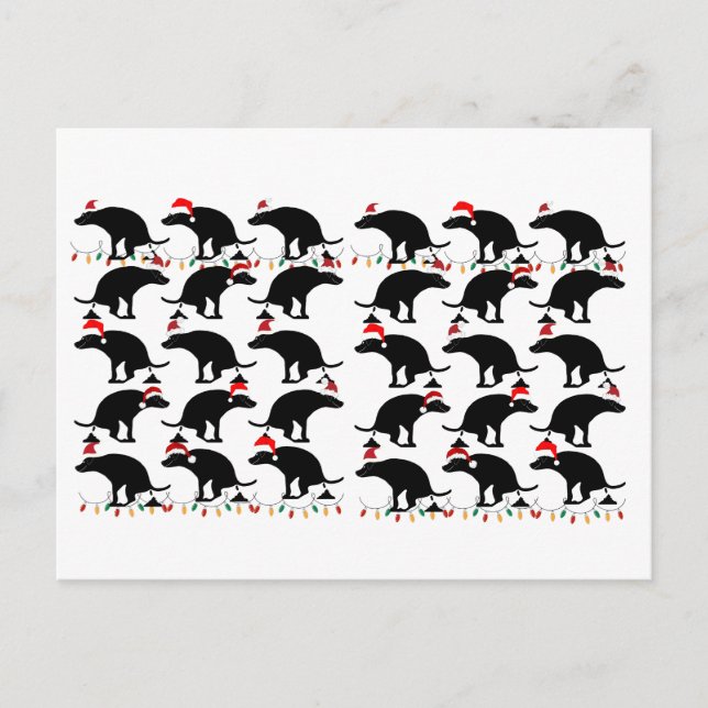 Funny Christmas Pooping Dog  Postcard (Front)