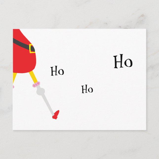 Funny Christmas Postcard - Giraffe in Santa Suit (Front)