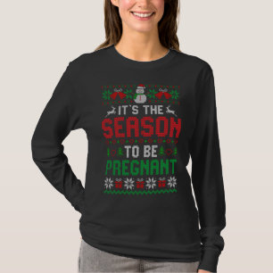 Funny Christmas Pregnancy Baby Announcement Ugly S T-Shirt