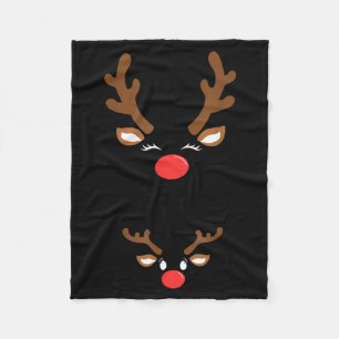Funny Christmas Pregnancy Reindeer Pregnancy Annou Fleece Blanket