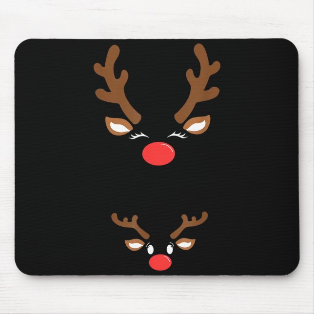 Funny Christmas Pregnancy Reindeer Pregnancy Annou Mouse Pad (Front)