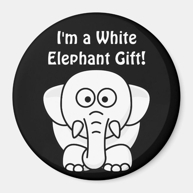 Funny Christmas Present: Real White Elephant Gift! Magnet (Front)