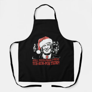 Funny Christmas President Trump Pyjamas Ugly Xmas Apron