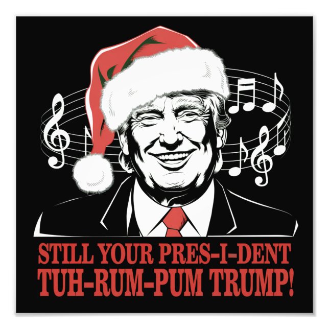 Funny Christmas President Trump Pyjamas Ugly Xmas Photo Print (Front)