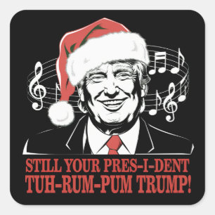 Funny Christmas President Trump Pyjamas Ugly Xmas Square Sticker