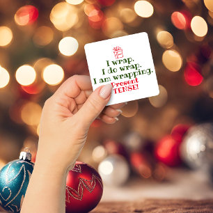 Funny Christmas Pun Holiday Grammar Humour Square Sticker